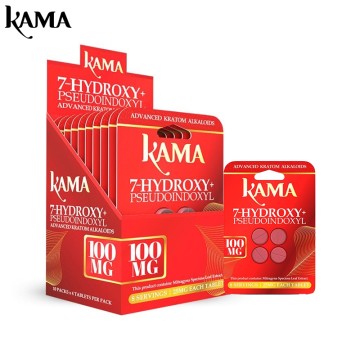 KAMA 7-HYDROXY + PSEUDO KRATOM TABLETS 100MG/4CT/10PK